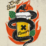 illustration of beer and snake